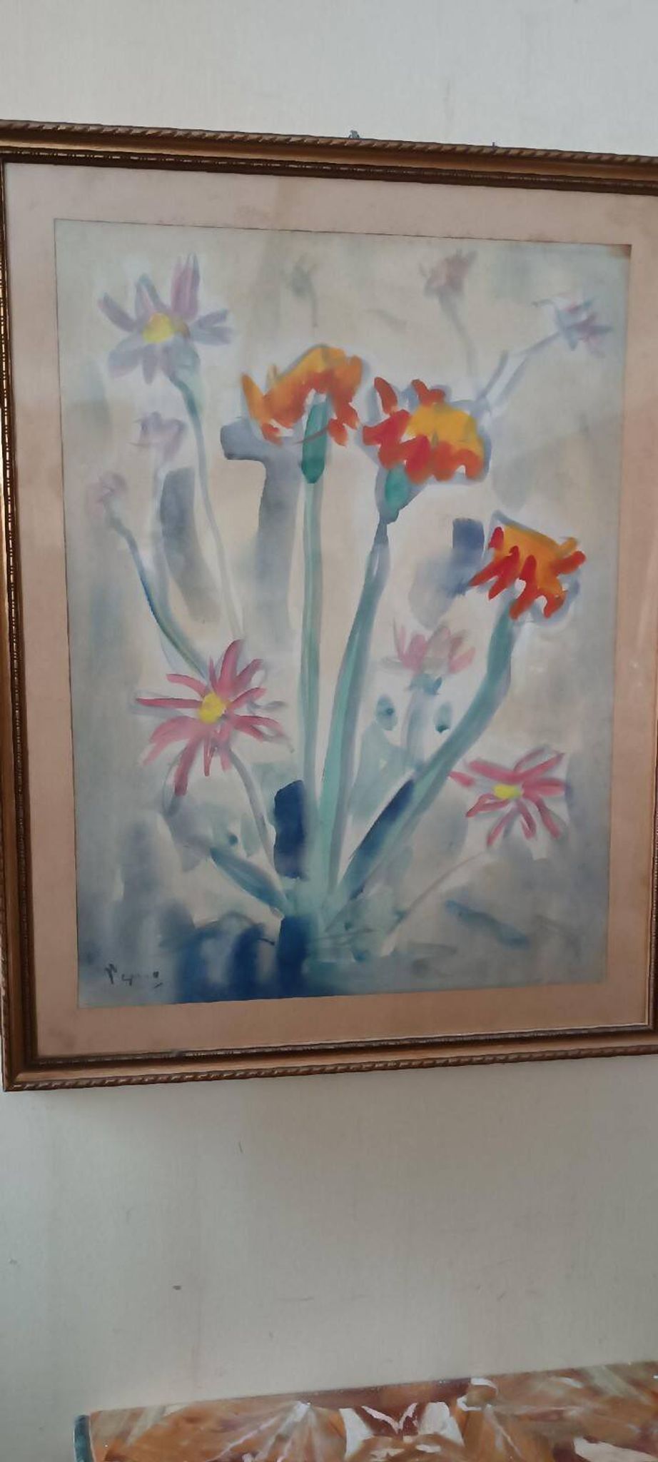 Mixed media painting by Enzo Pregno. (Alexandria, 1898 - Florence, 1972)