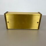 Vintage 1960s solid brass table clock Hollywood Regency Dugena, Switzerland