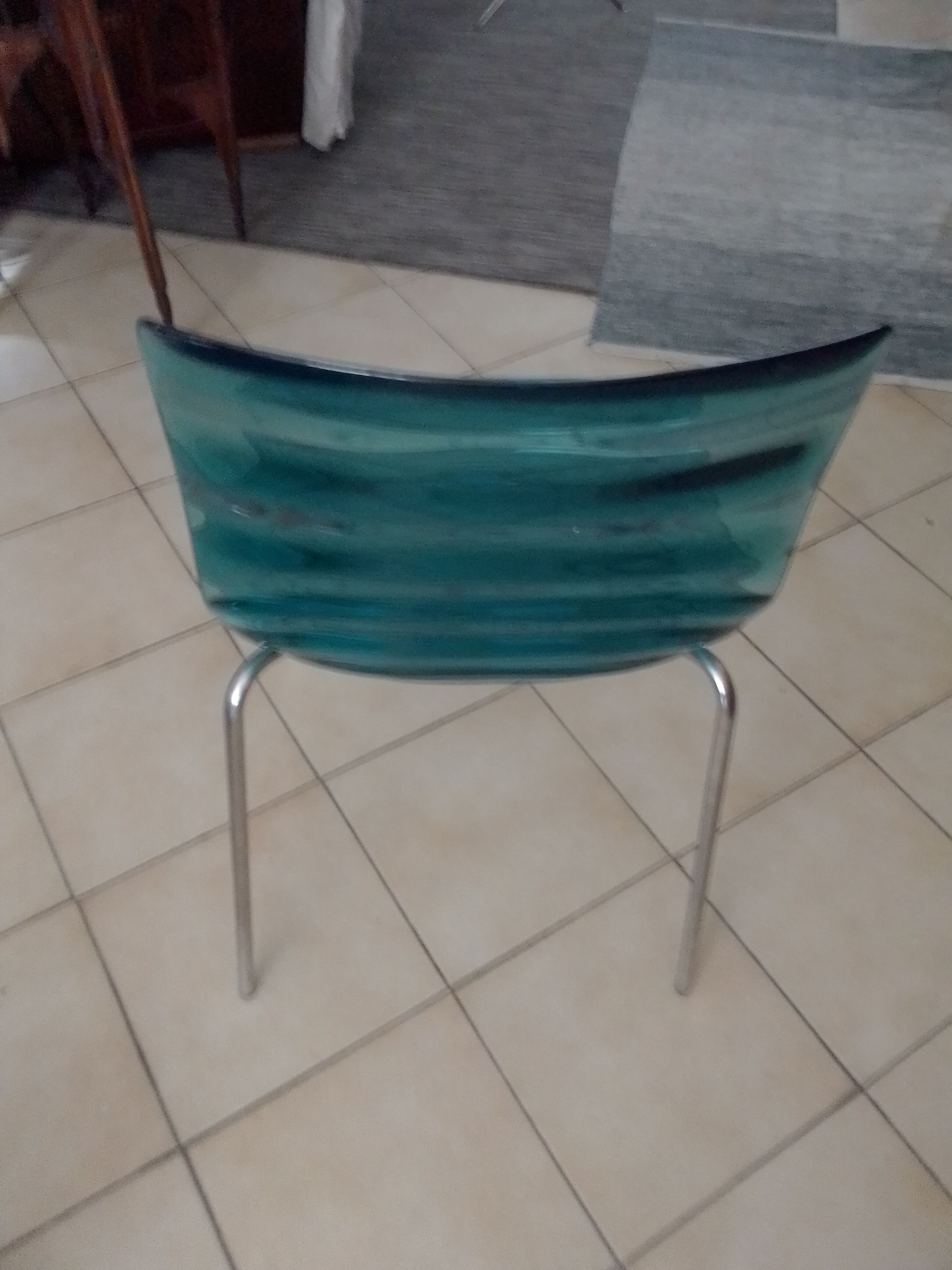 Blue polymer plastic chair Calligaris