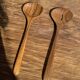 Salad server or large teak spoon in oval openwork shape L30 D9