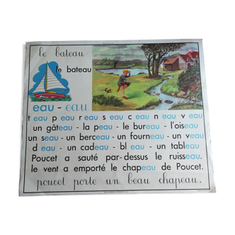 Affiche rossignol carte d'école vintage