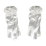 Paire de bougeoirs en cristal de Baccarat France , modèle 1952 , XXème