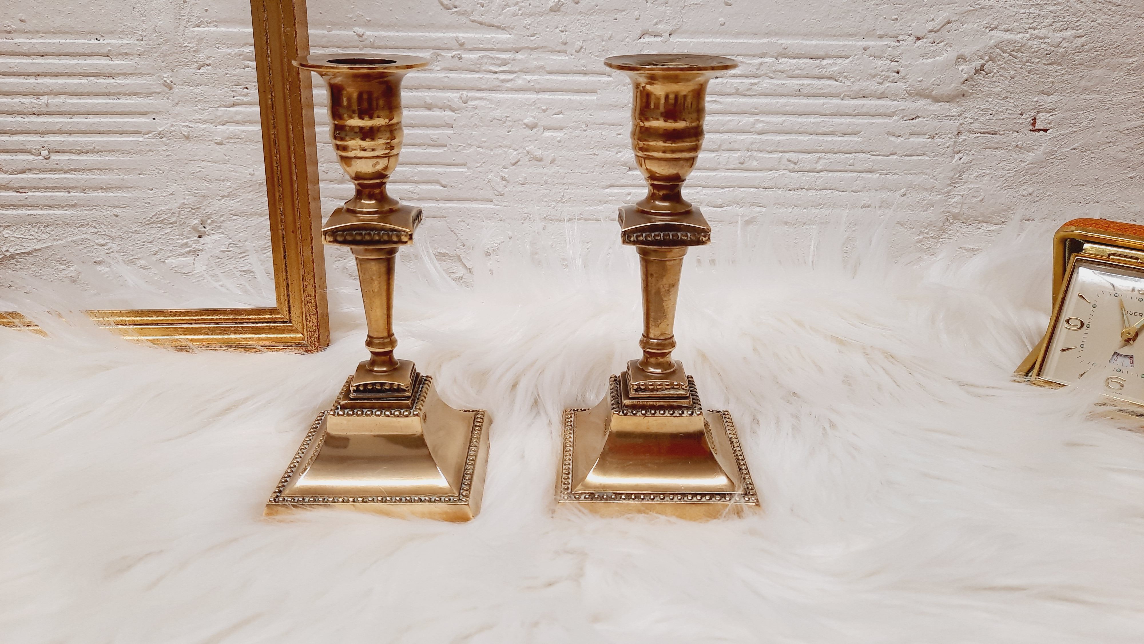 Pair brass candlesticks