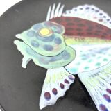 Ceramic plate with fish design from Louvain