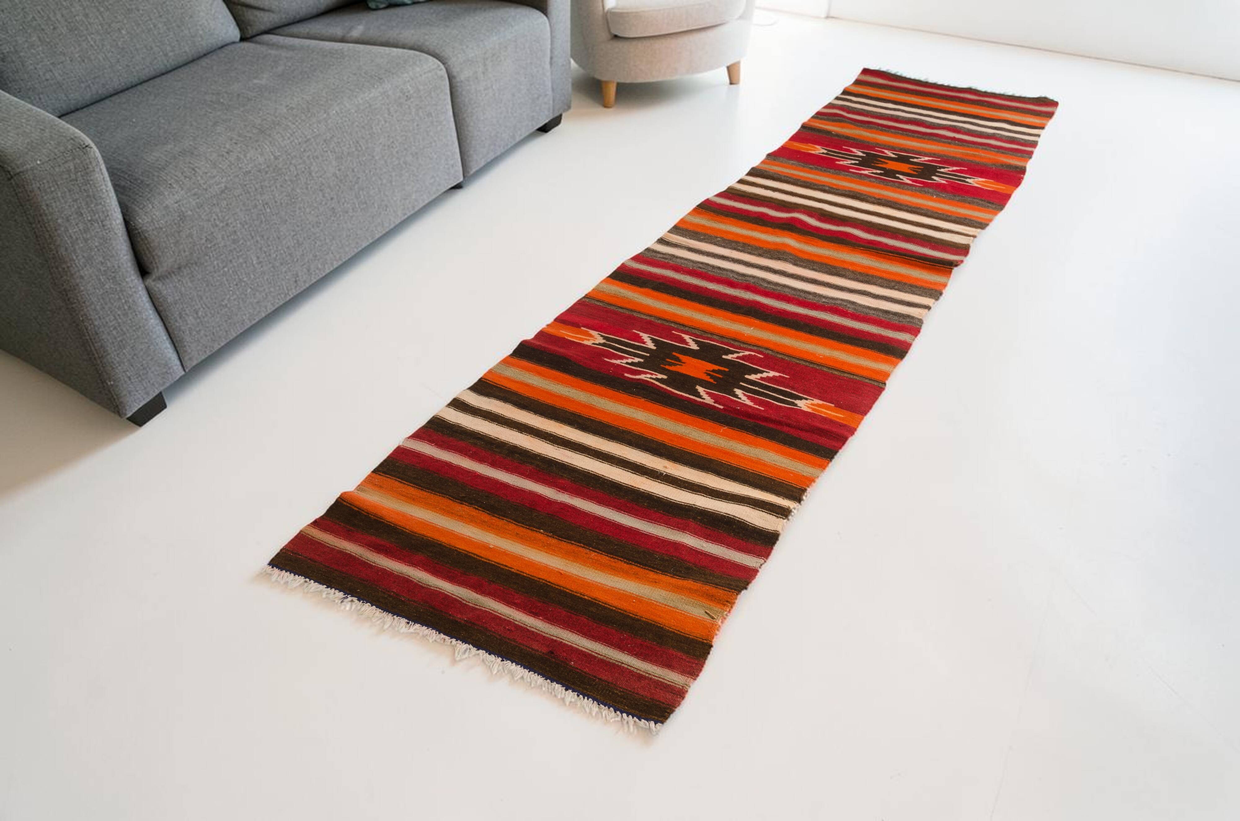Tapis Kilim Anatolien Vintage, Kilim Géométrique Vintage sku-138