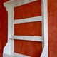 shelf / wall cabinet in wooden sandblasted effect old early twentieth century