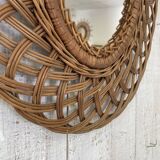 Vintage wicker mirror
