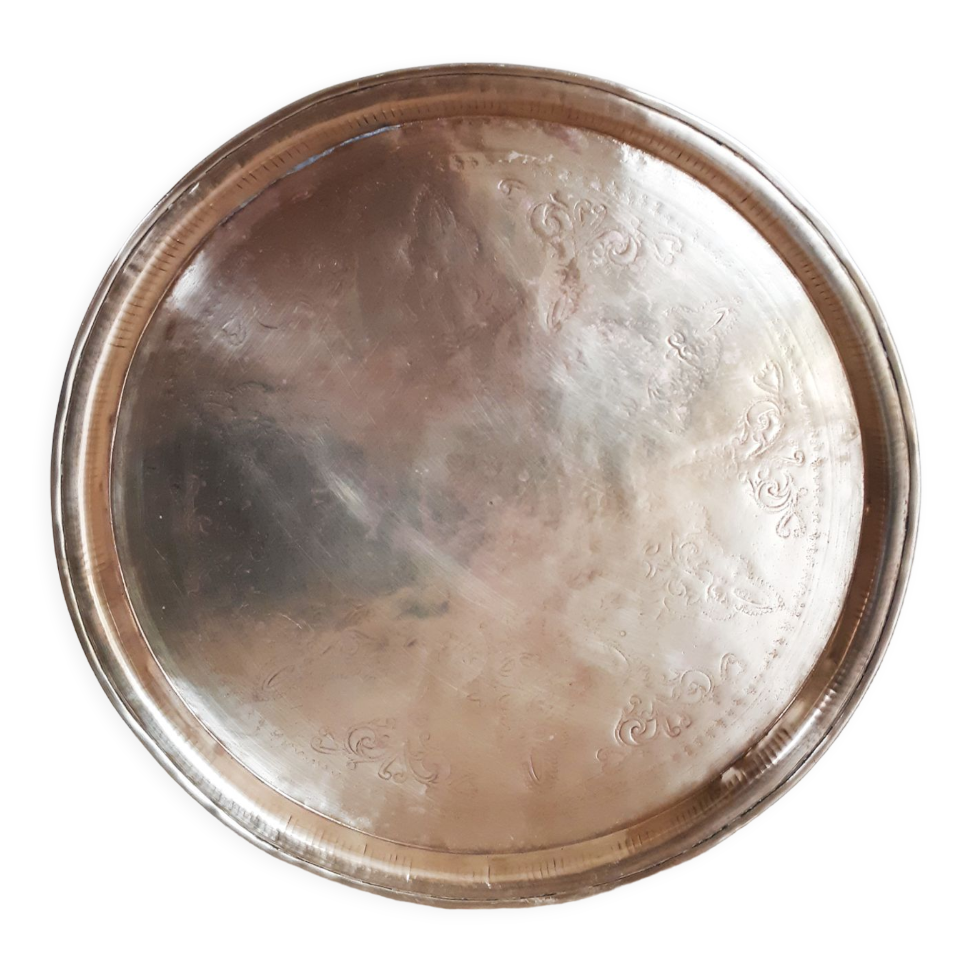 Round copper top ancient hammered, Moroccan, antique