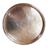 Plateau rond en cuivre ancien martelé , marocain , antique