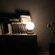 Vintage wooden and glass lamp 1970