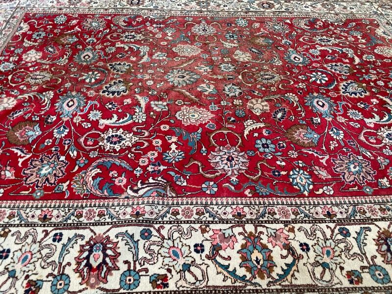 Large vintage Persian carpet tabriz 244x344 cm