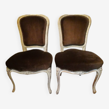 A pair of Louis XV style armchairs