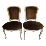 A pair of Louis XV style armchairs