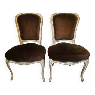 A pair of Louis XV style armchairs