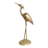 Very large vintage brass heron