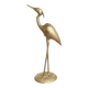 Very large vintage brass heron