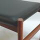 Ottoman - stool, teak - faux leather, Spottrup Denmark - 1960s