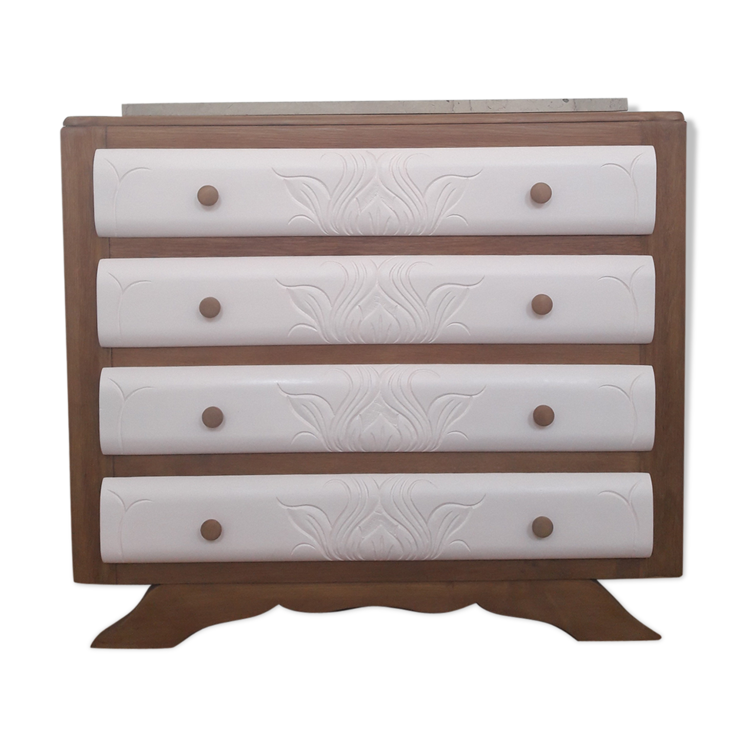 Commode relookée rose poudrée