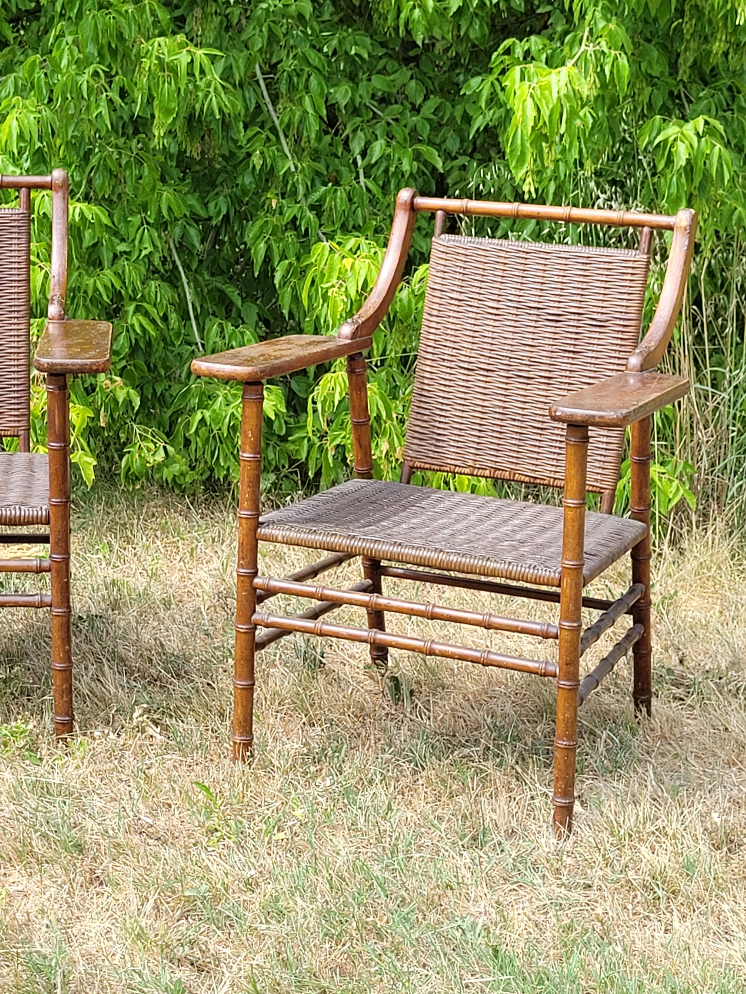 2 vintage rattan armchairs