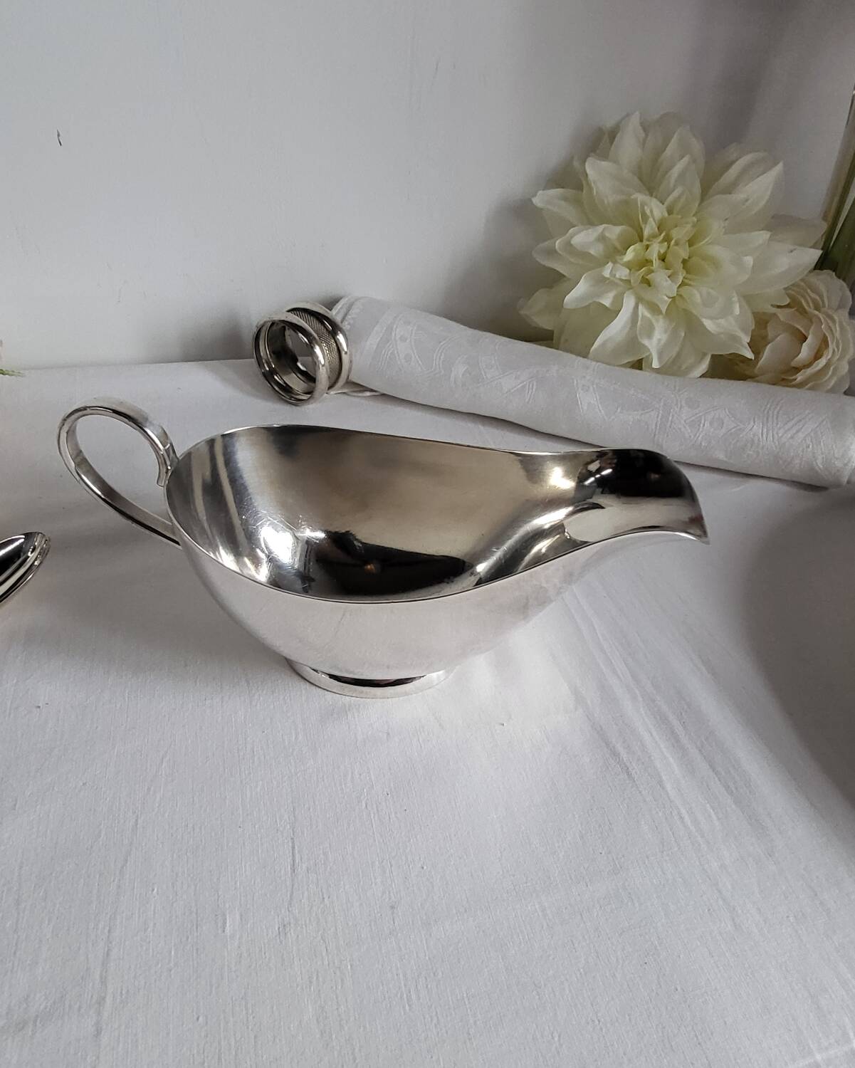 Silver-plated sauce boat