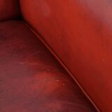 Fauteuil en cuir de mouton rouge
