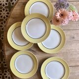 Set of 6 vintage flat plates Moulin des Loups