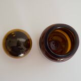 Amber apothecary glass jar
