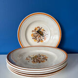 Set of 6 dessert plates Creil and Montereau model Œillet – Vaisse