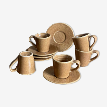 5 coffee cups and 5 under cups sandstone longchamps