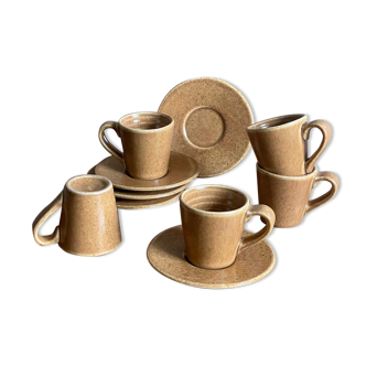 5 coffee cups and 5 under cups sandstone longchamps