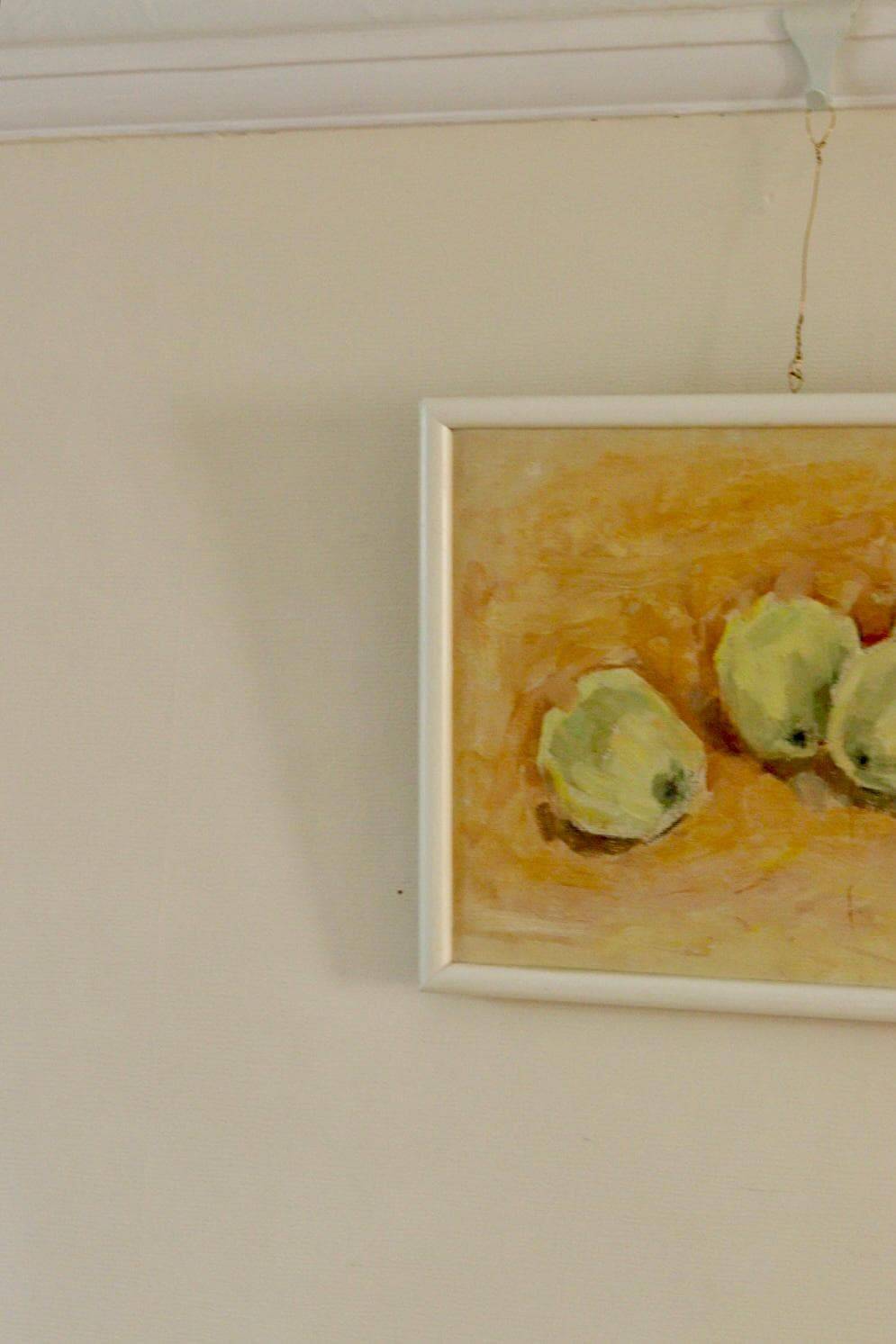 Oil on panel "Four Apples" by Torgny Karlsson