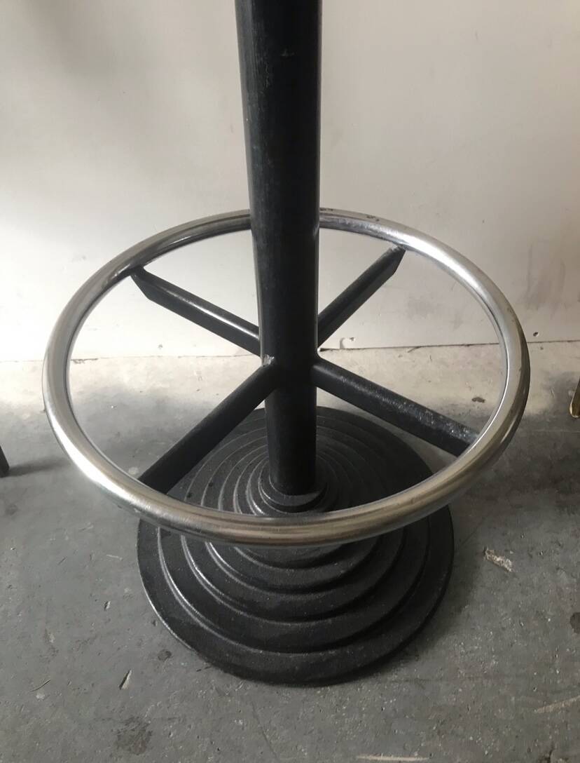 Black cast iron bar stool