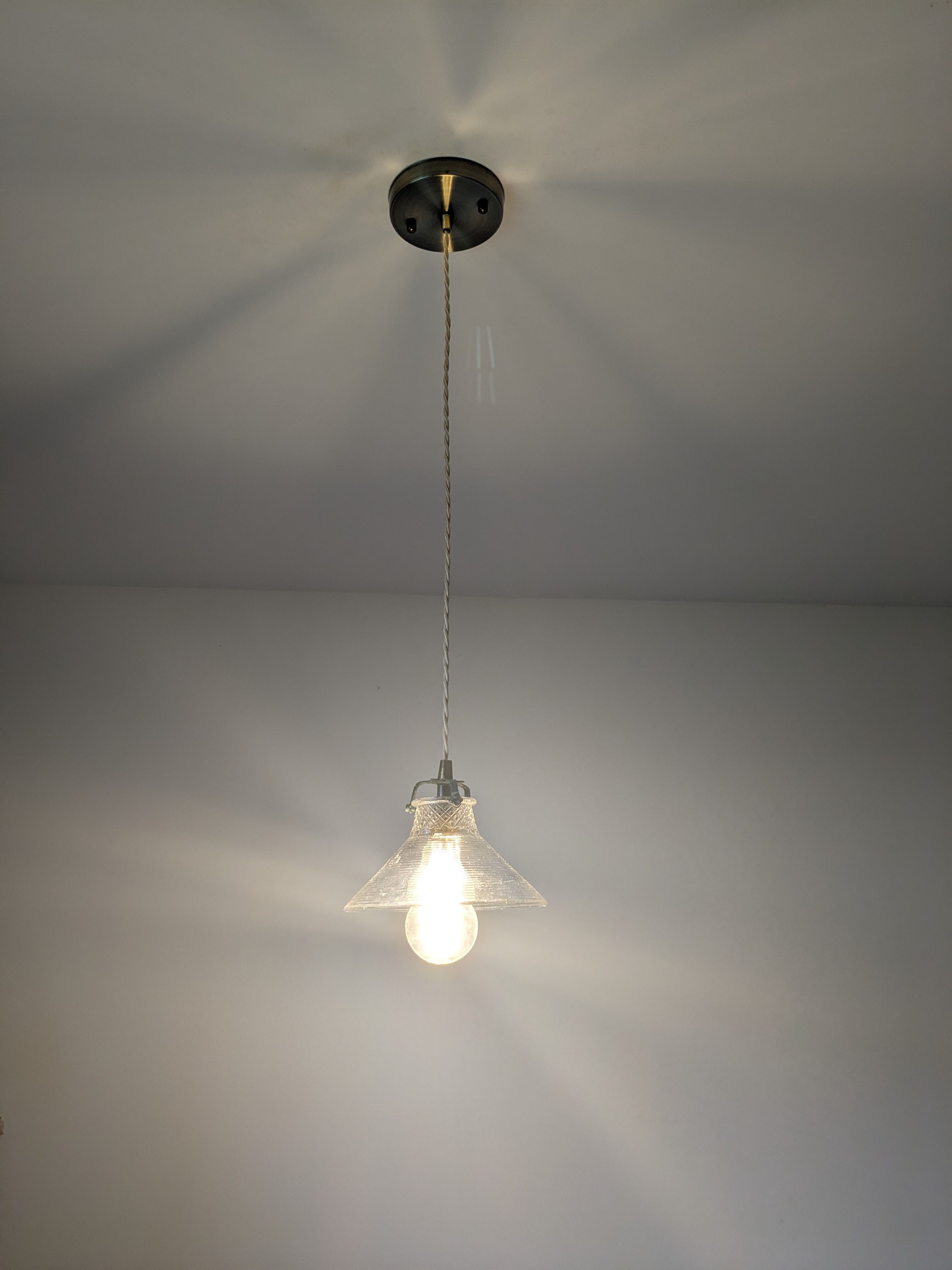 Vintage glass pendant lamp Westinghouse XIXth