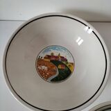 Set of 5 Italian ceramic dishes with country decor