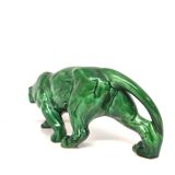 Panther green earthenware Art Deco 1930