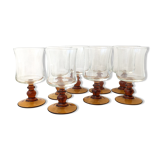 Set of 8 vintage wine glasses