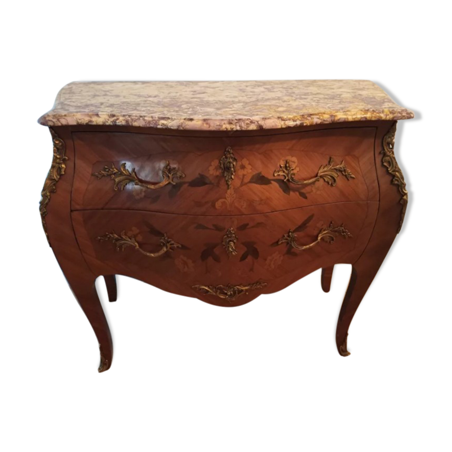 Louis XV style marquetry chest of drawers