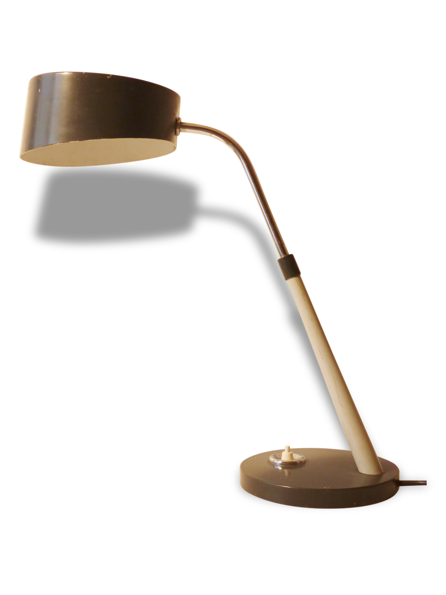 Beautiful desk in grey and perforated plate 1950 vintage 50's rockabilly lamp lamp