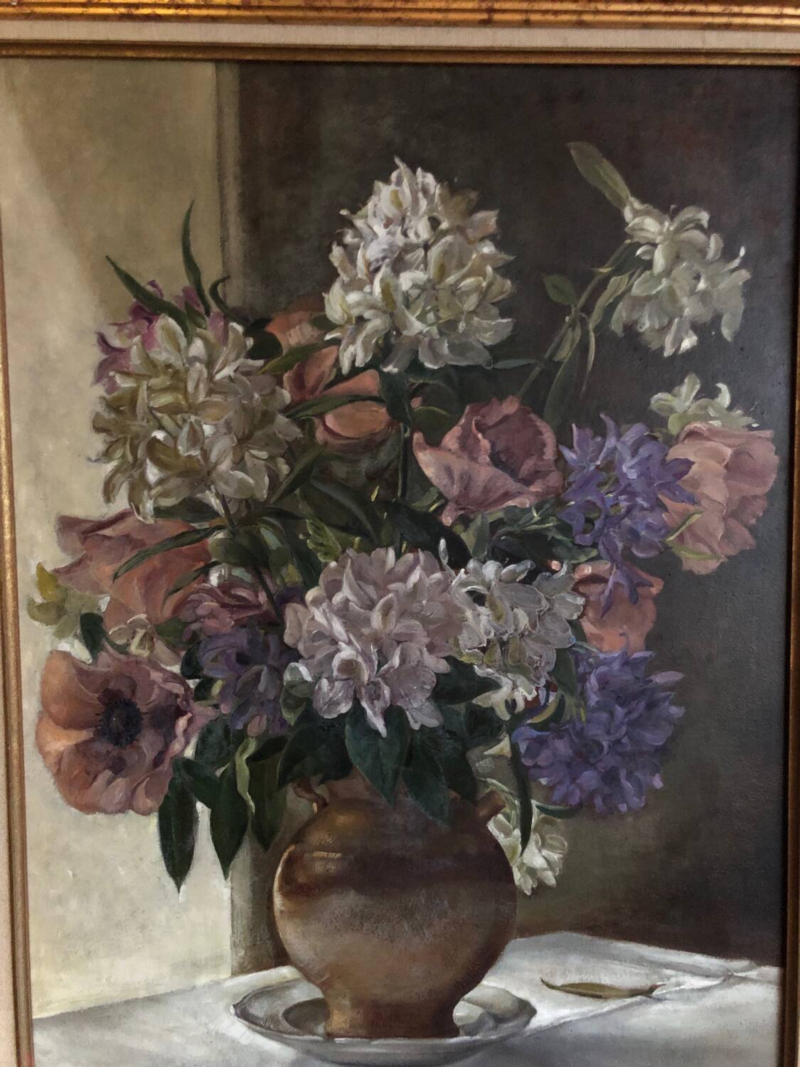 Huile sur toile Bouquet de fleurs A  Landelle
