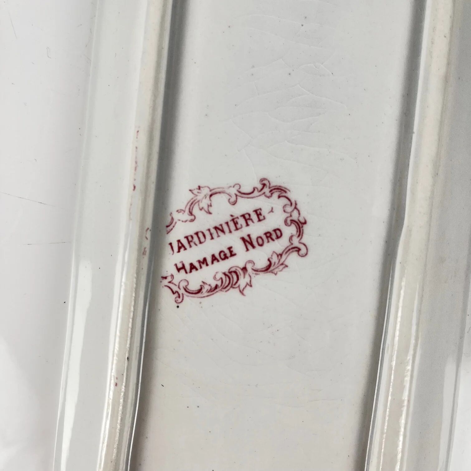 Soap dish model "Jardinière", St Amand - Hamage Nord, pink, early 20th century.