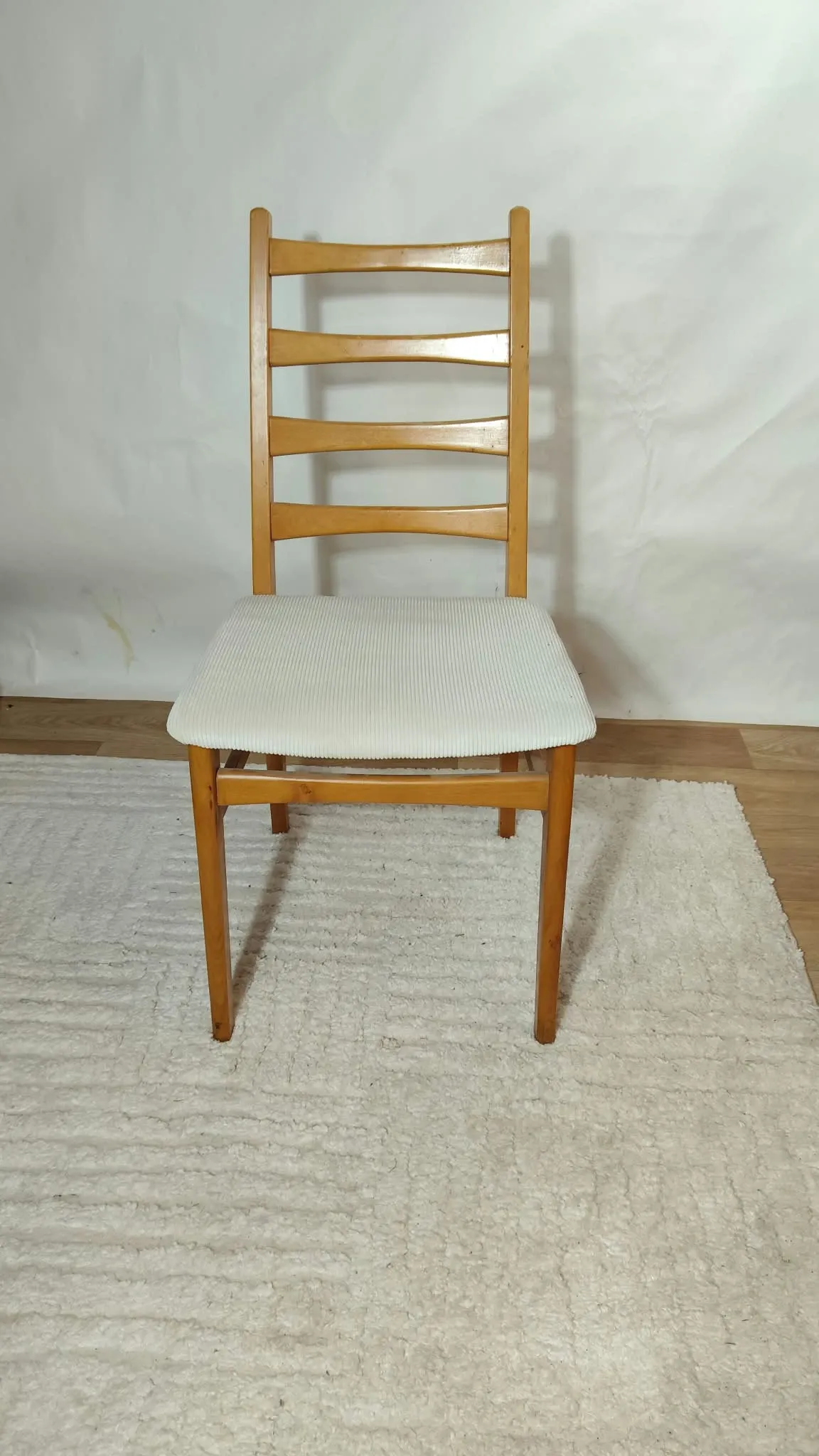 Set of 2 vintage Scandinavian chairs in teak and corduroy, 1960s