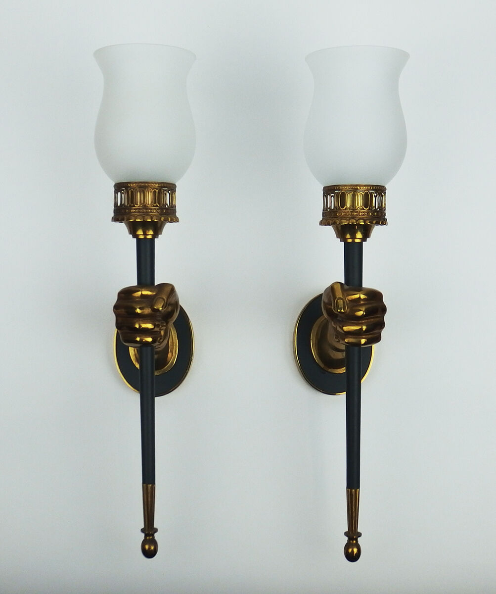 Pair of torch sconces