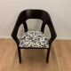 Set of 4 vintage wooden and fabric chairs, 1970