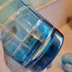 6 glasses of colour-cut blue whisky cups