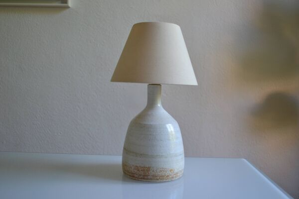 pied de lampe terre cuite grès moderniste France 1970