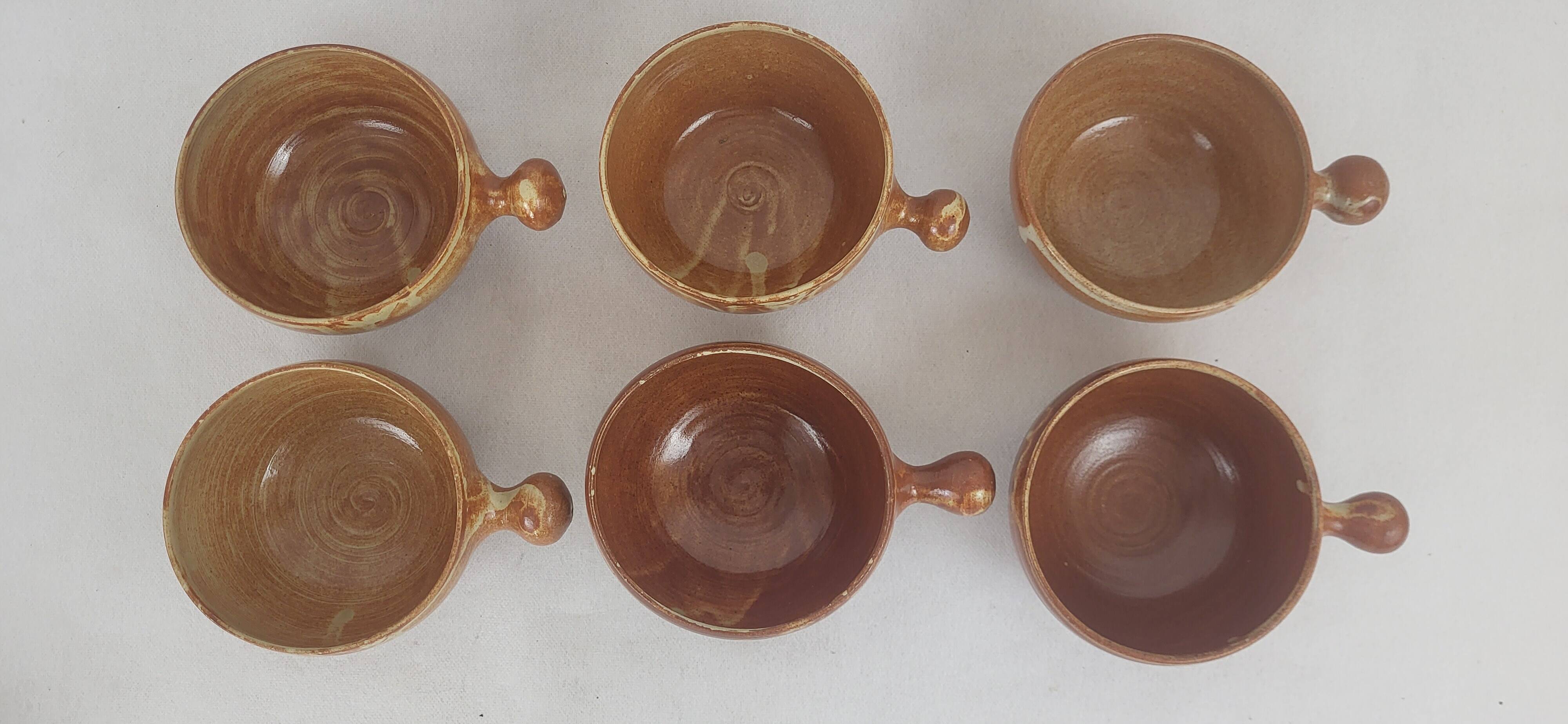 6 Puisaye stoneware bowls