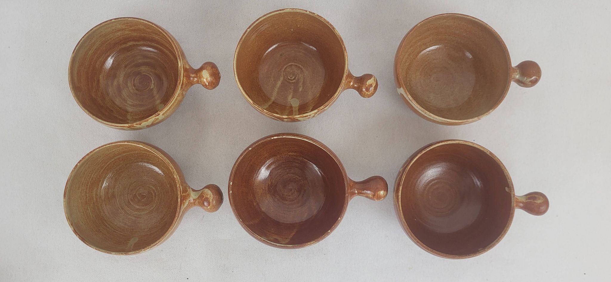 6 Puisaye stoneware bowls