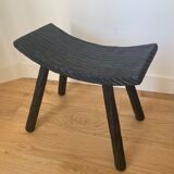 Tabouret style japonais finition bois brûlé