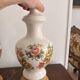 Antique Pair of Ceramic Floral Bulbous Lamps Shabby Chic