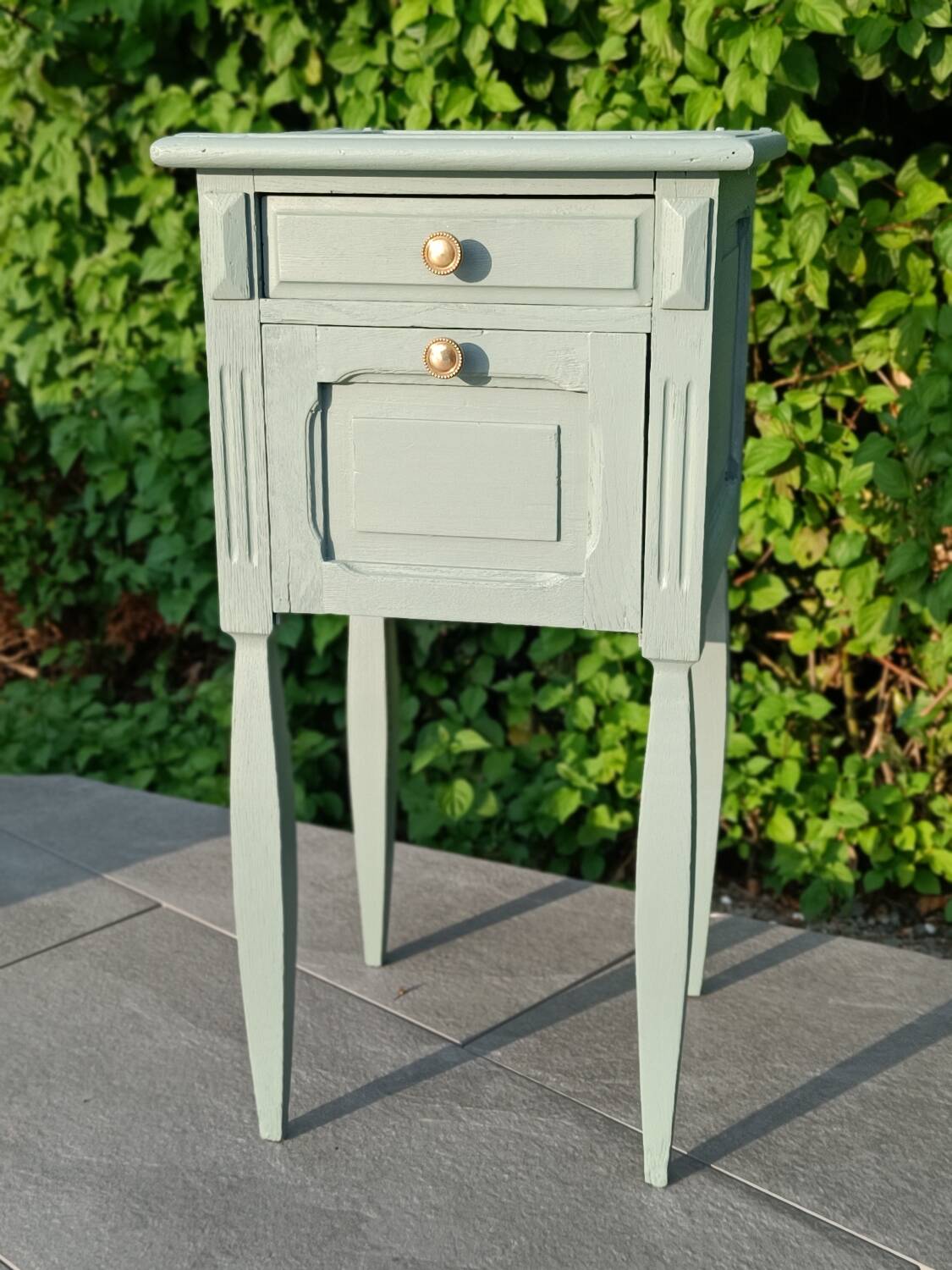 Repurposed bedside table